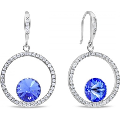 Spark stříbrné modré se Swarovski Elements Orbita KWCD1122SS39SA Sapphire