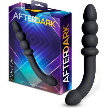 Image 1 of AfterDark Velor Double Anal Massager Silicone Black