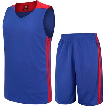 Баскетболен екип потник с шорти - син с червено