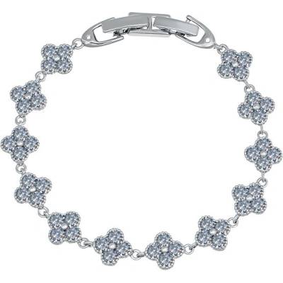 CRYSTalp Krásny náramok s čírymi kvietkami 22289.WHI.R