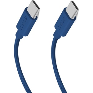 SBS TECABLETISSUETCCB USB-C - USB-C 1.5m 60W плетен кабел - син (8018417447792)