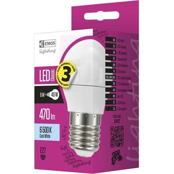 Emos LED žárovka Classic Mini Globe 6W E27 studená bílá