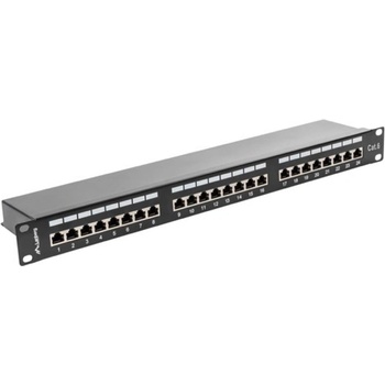 Lanberg patch panel 24 port 1U CAT. 6 shielded, black (PPS6-1024-B)