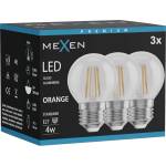 Mexen Vintis 3x крушка с нажежаема жичка LED E27, G45, 4W, 55 lm, оранжево - L156-E27-04XX-48x03 (L156-E27-04XX-48x03)