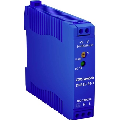 TDK-Lambda DRB15-24-1 sieťový zdroj na montážnu lištu (DIN lištu), 24 V/DC, 0.63 A, 15 W, výstupy 1 x