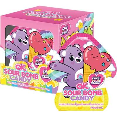 OK Care Bears Strawberry & Lemon Sour Bomb Candy 18 g
