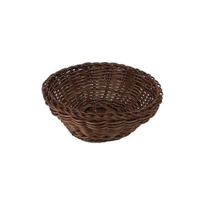 Košík kulatý hnědý 20 cm plast