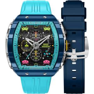 Nubeo Мъжки часовник Nubeo Magellan Chronograph Space Invaders - Cosmic Cobalt Limited (NB-6024-0A) Часовници