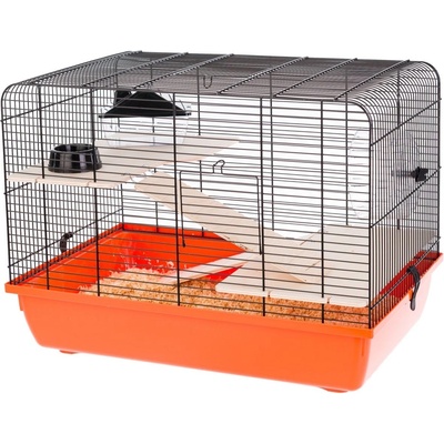 INTER-ZOO Pet Products Клетка за гризачи REX II + WOOD 58 x 38 x 43 см ОРАНЖЕВА