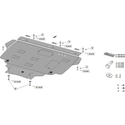 Kryt pod motor FORD C-MAX II Van all - Plech - 8595698041234