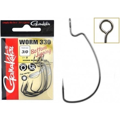 Gamakatsu-Spro Offsetový háček Worm 330 NS Black vel.4 5 ks
