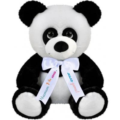 Tea Toys Плюшена панда с надписана панделка Tea, 30 см