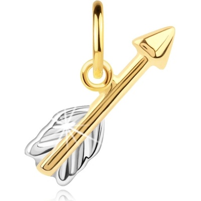 Šperky Eshop Přívěsek ze smíšeného zlata letící šíp s vyrytými křídly S3GG252.07