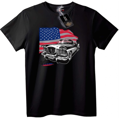 NOONEBRAND Тениска Класически Американски Автомобил - 2XL, Black