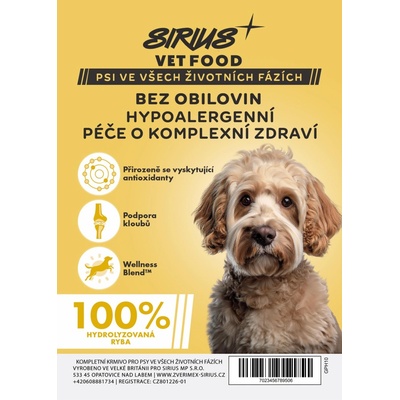 Sirius Food Sirius Vet Food Peptide+ Psi ve všech životních fázích 1,5 kg