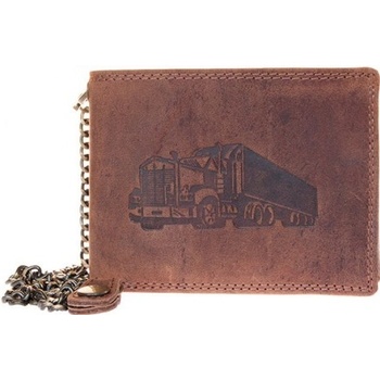 Wild Celá kožená peněženka z pevné hovězí kůže s 45 cm řetězes kamionem