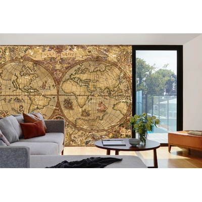 DIMEX ART Самозалепваща се флизелинова фототапета винтидж илюстрация на света 375 x 250 см