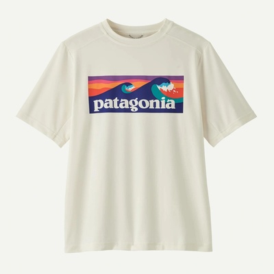 Patagonia Kids' Capilene Silkweight T-Shirt Boardshort Logo White