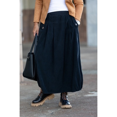 Italy fashion manšestrová sukně NESIE černá – Zboží Dáma