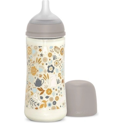 Suavinex dojčenská fľaša Wonderland fyziologický prietok Liberty krémová 360 ml