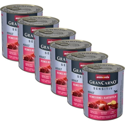 Animonda Gran Carno Sensitiv Adult hovädzie so zemiakmi 6 x 800 g
