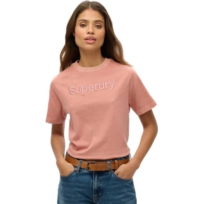 Тениска Superdry Emb Core Logo Boxy Loose short sleeve T-shirt - Pink (Ash Rose)