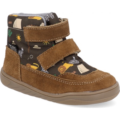 Mido shoes Barefoot dětské kotníkové boty Mido Safari hnědé