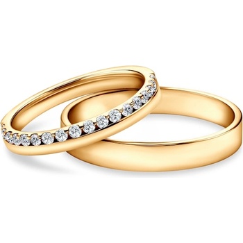SAVICKI Брачни халки Dream: злато, лабораторни диаманти, плоски, 3 мм