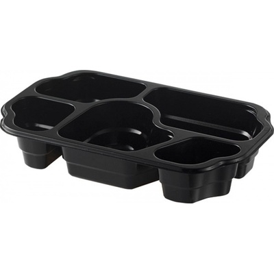 DUNI Tácka taway pp čierna 5-dielna 250 × 159x46 mm