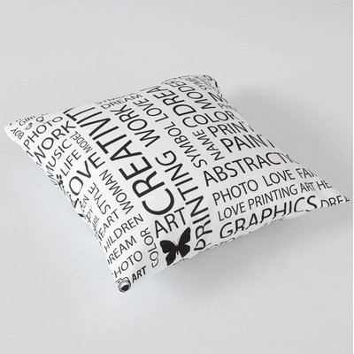 Veba polštář Geon písmo černé písmo nabílém podkladu 40x40