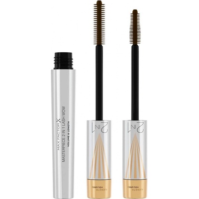 Max Factor Masterpiece 2 In 1 Lash Wow objemová a prodlužující řasenka black brown 7 ml