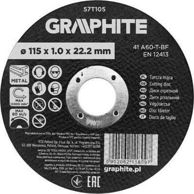Graphite Kotouč brusný 115 x 22,2 x 1,0 mm 57T105