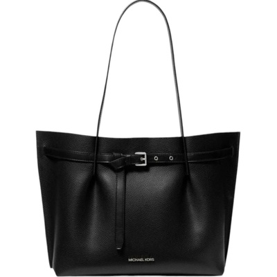 Michael Kors Emilia large shopper kožená kabelka černá silver