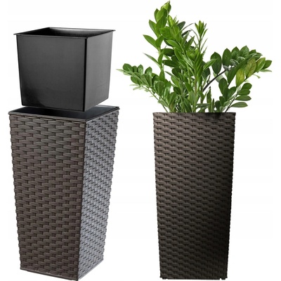 Kadax Květináč 18,5 x 18,5 x 36,5 cm plast béžový
