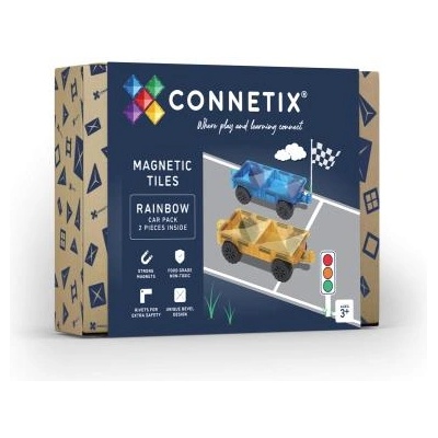CONNETIX CONNETIX® Rainbow Car Pack магнитен строителен комплект 2 бр