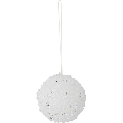 Bloomingville Bílá plastová vánoční ozdoba Nicolet 6 cm