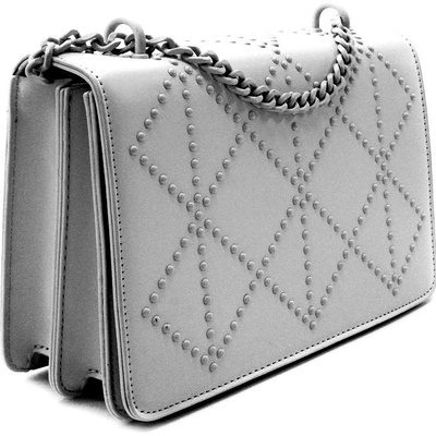 Stříbrná dámská crossbody kabelka s ozdobnou klopnou Dobea