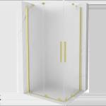 Mexen Velar Duo плъзгаща се душ кабина 100 x 90 см, матова, злато четкана - 871-100-090-32-55 (871-100-090-32-55)