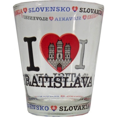 Panák štamprle I Love Bratislava průhledný 40 ml