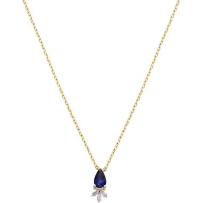 Zlaton Řetízek žluté zlato anker s modrým safírem a diamanty 000200712239