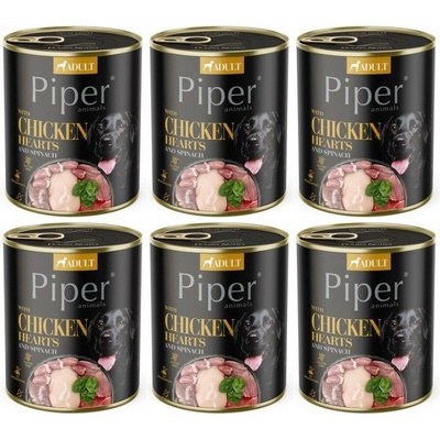 Dolina Noteci Piper Adult Dog kuřecí srdíčka a špenát 6 x 800 g