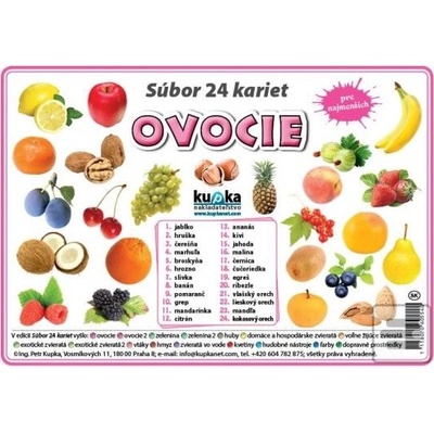 Súbor 24 kariet - ovocie