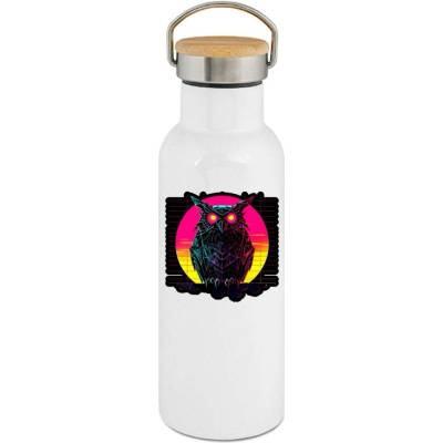 123TRIKO termoska Synthwave sova 500 ml vtipné