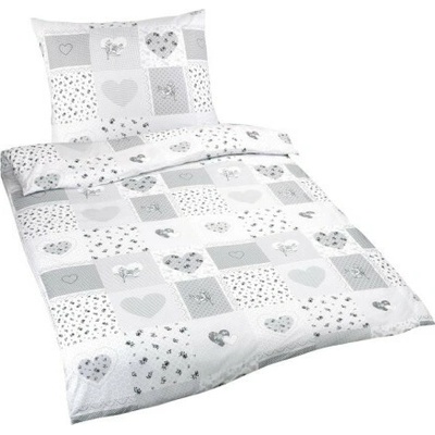 Bellatex obliečky bavlna s hotelovou kapsou Srdce 140x200 70x90