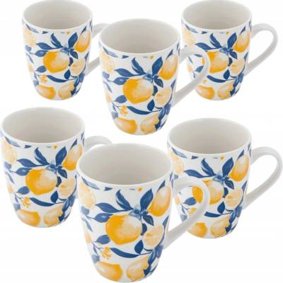 Design Sada 6 hrnků Citrony hrnky na kávu čaj Altom Sorrento 320 ml