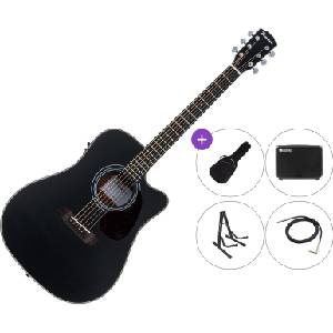 Pasadena PDC-200E Premium SET Black Електро-акустична китара Дреднаут