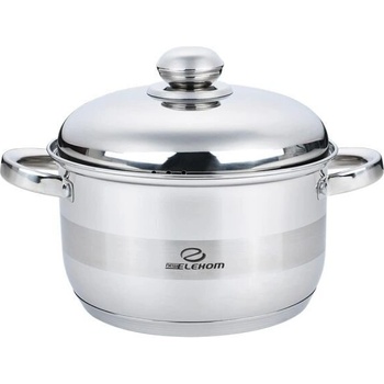 Elekom Тенджера инокс ЕК-1811 ss, Метален капак, Индукционно дъно, Размери 18 см х 11.5 см, полезен обем 2, 8 л. , 7 слойно капсуловано дъно (ЕК-1811 ss)