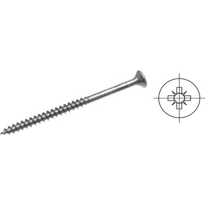 Strong Skrutka PZ 5x80/50 zápustná hlava zinok biely PZ2, čiastočný závit (200 ks)