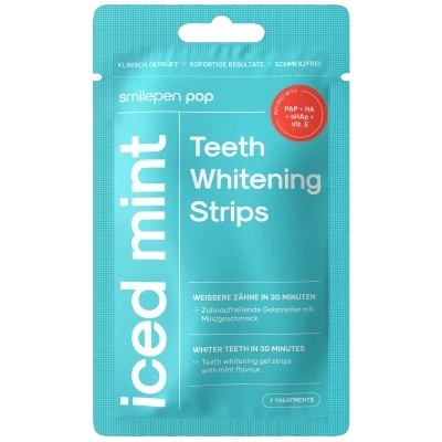 Smilepen Pop Iced Mint Whitening Strips sada bieliacich pásikov na zuby 7 x 2 ks