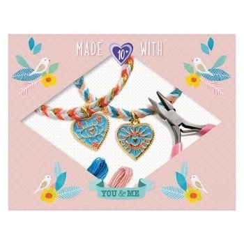 DJECO - Творчески комплект - Направи си гривна - Сърца и конци (DJ00019)